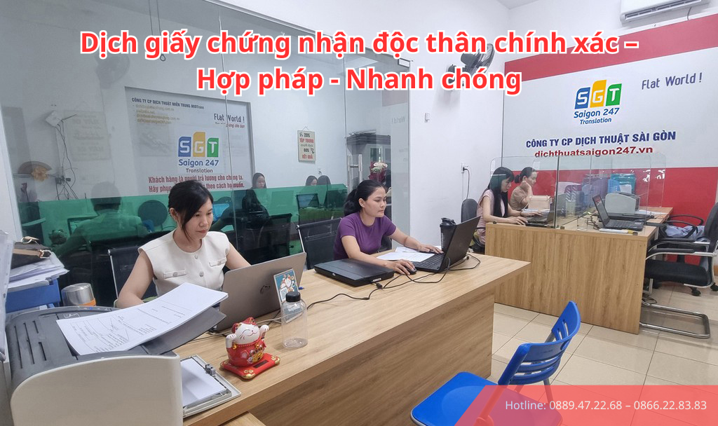 dịch giấy chứng nhận độc thân